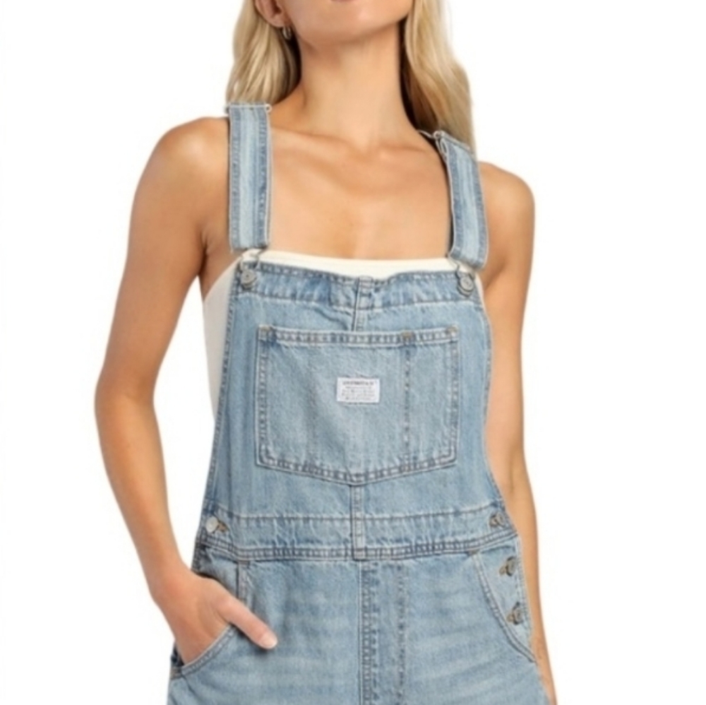 Sz Small Levi's Denim Overalls Shorts